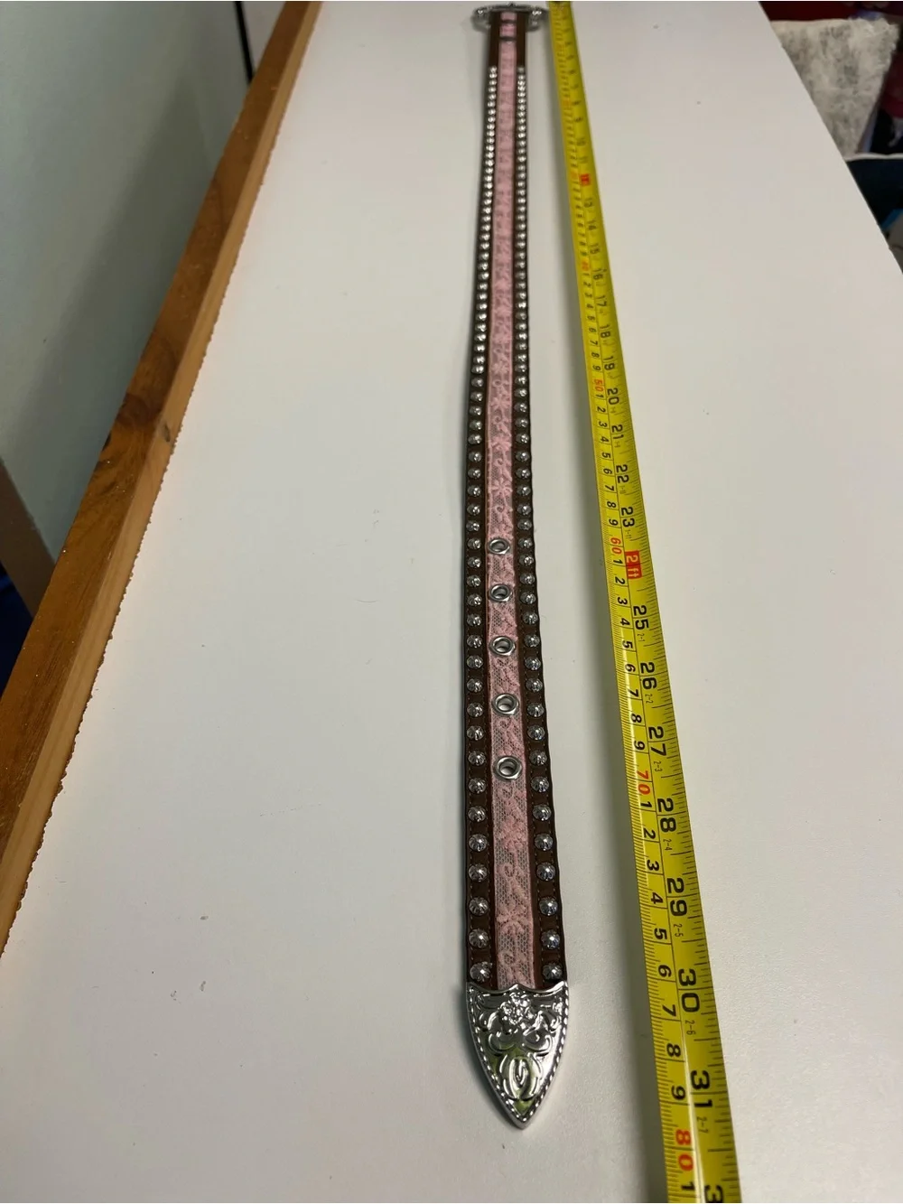 Ariat Kids Pink Studded Western-Style Belt with Decorative Silver Buckle